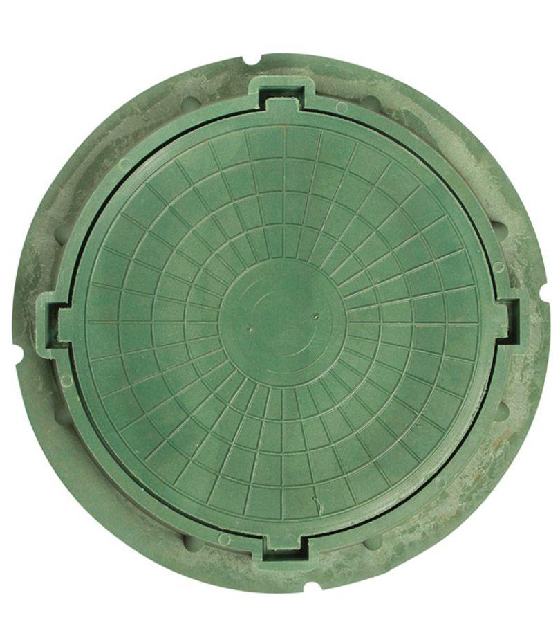 Люк полимерно-композитный (25т) зеленый d 750( с запорным устройством)